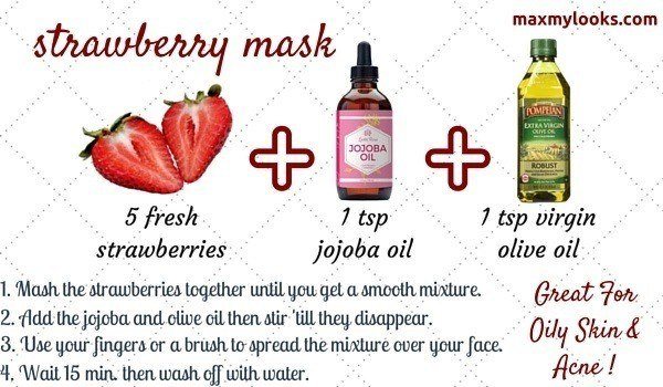 DIY strawberry face mask instructions